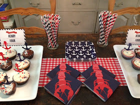 red, white, and blue nautical birthday party