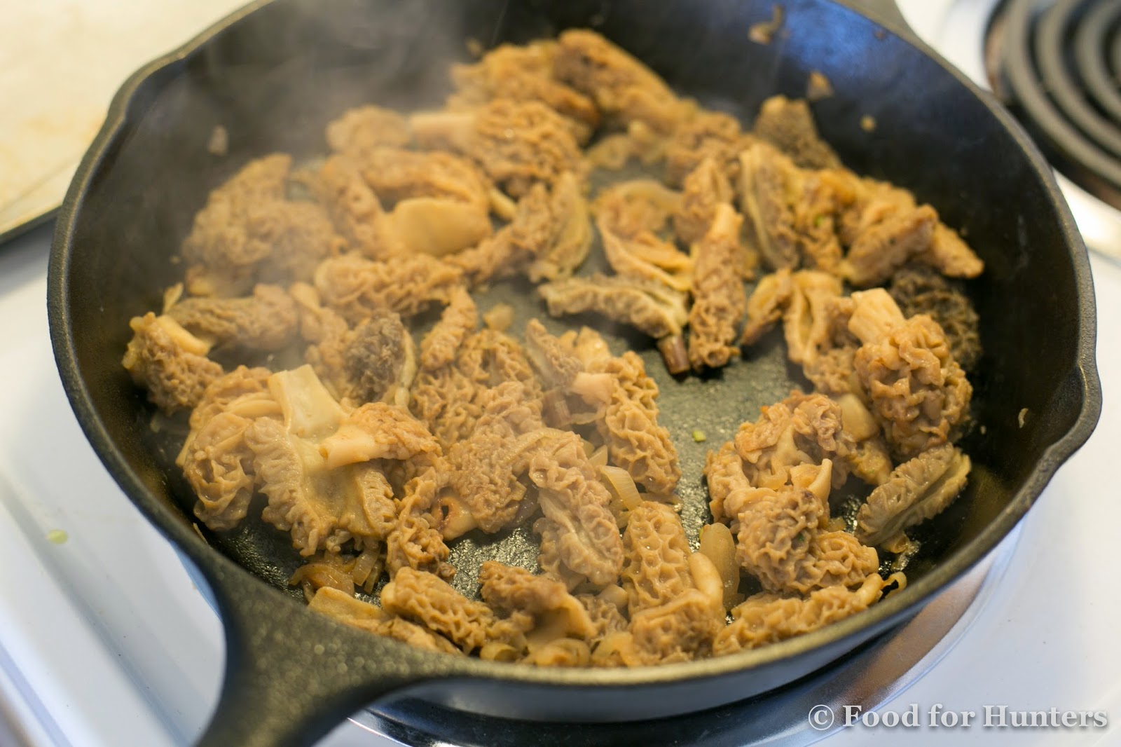 Food for Hunters Venison Round Steak with Morel Mushrooms Sautéed in