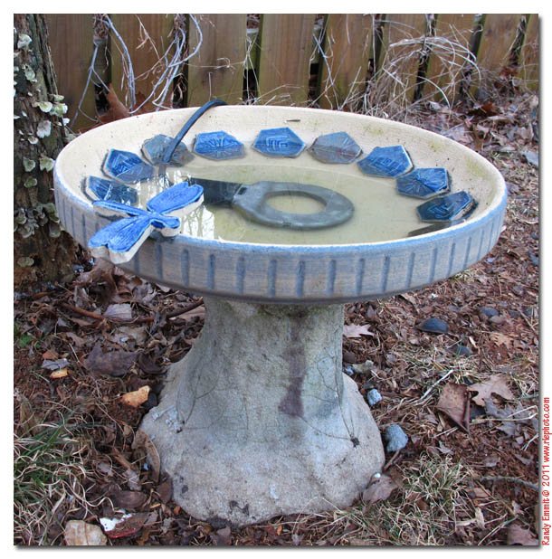 Randy & Meg's Garden Paradise Custom Heated Bird Bath