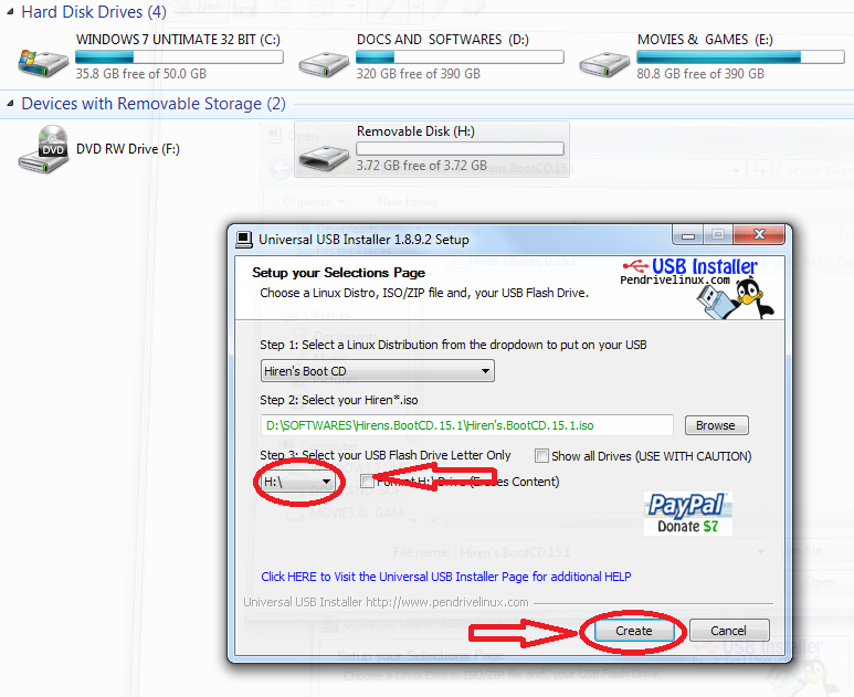 How to Make hiren bootable usb flash card hdd pen drive
