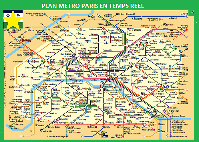 Carte des lignes de mÃ©tro de Paris - transports parisien