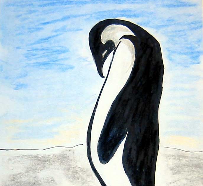 penguin emperor drawing chick