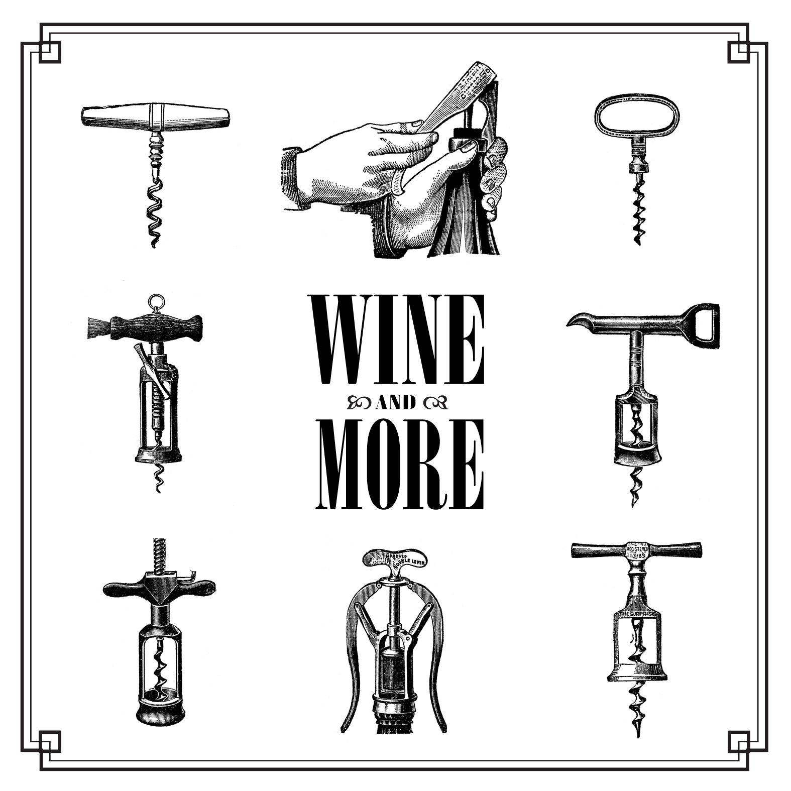 Free vintage clip art images Vintage corkscrew wine openers