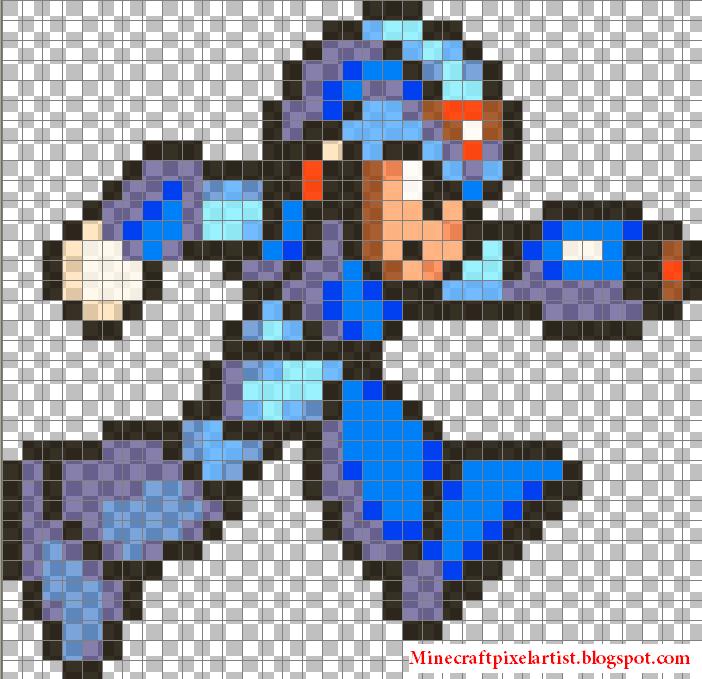 Minecraft Megaman Pixel Art Template All in one Photos.