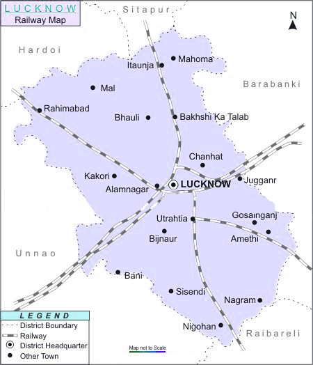 Lucknow Railway Station Map Rail-Map-India: Lucknow-Railway-Map