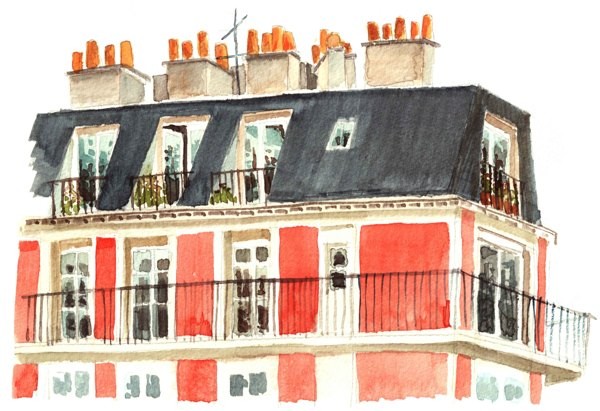 Paris Hotel - Watercolor Paris Hotel - Watercolor