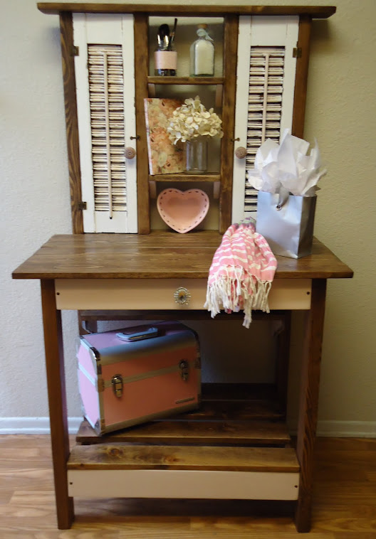Accent Table with Vintage Shutters - SOLD