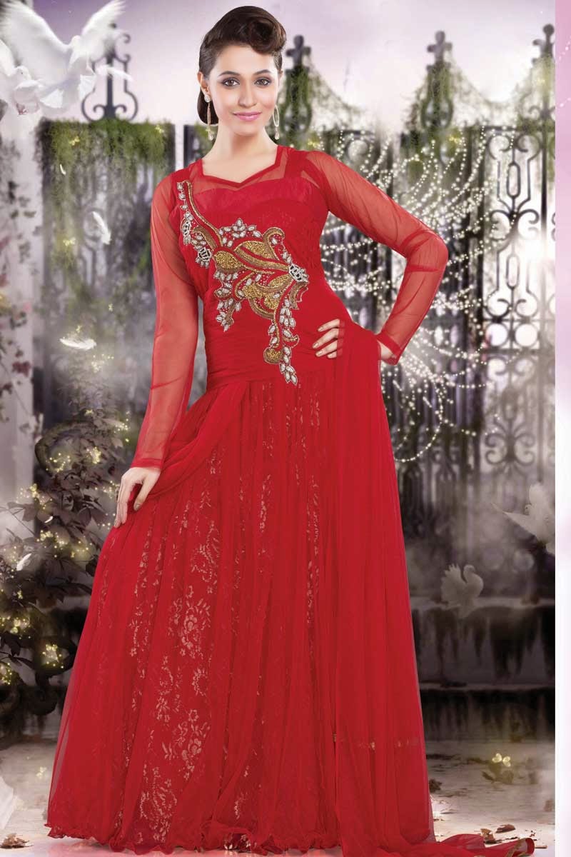 red net maxi dress