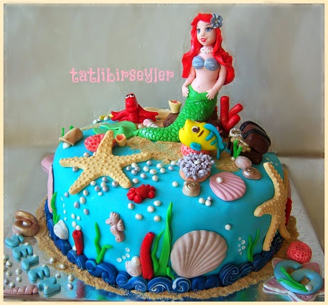 Tatlıbirşeyler tatlıbirşeylerdenizkızı ariel pasta