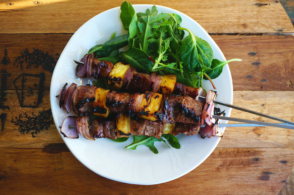 Grilled Beef Skewers With Pineapple