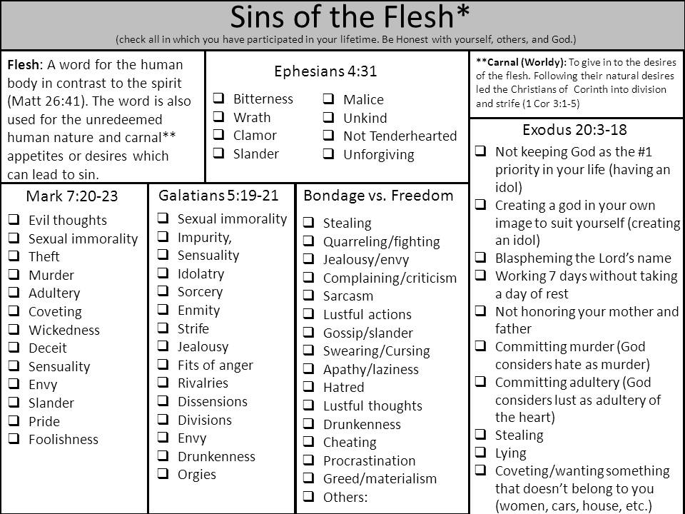 Biblical Mind Renewal Romans 122 Sins of the Flesh & Non Christian