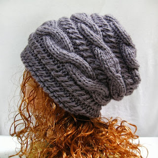 Knitting Pattern Hat Slouchy, PDF Knit Hat Pattern