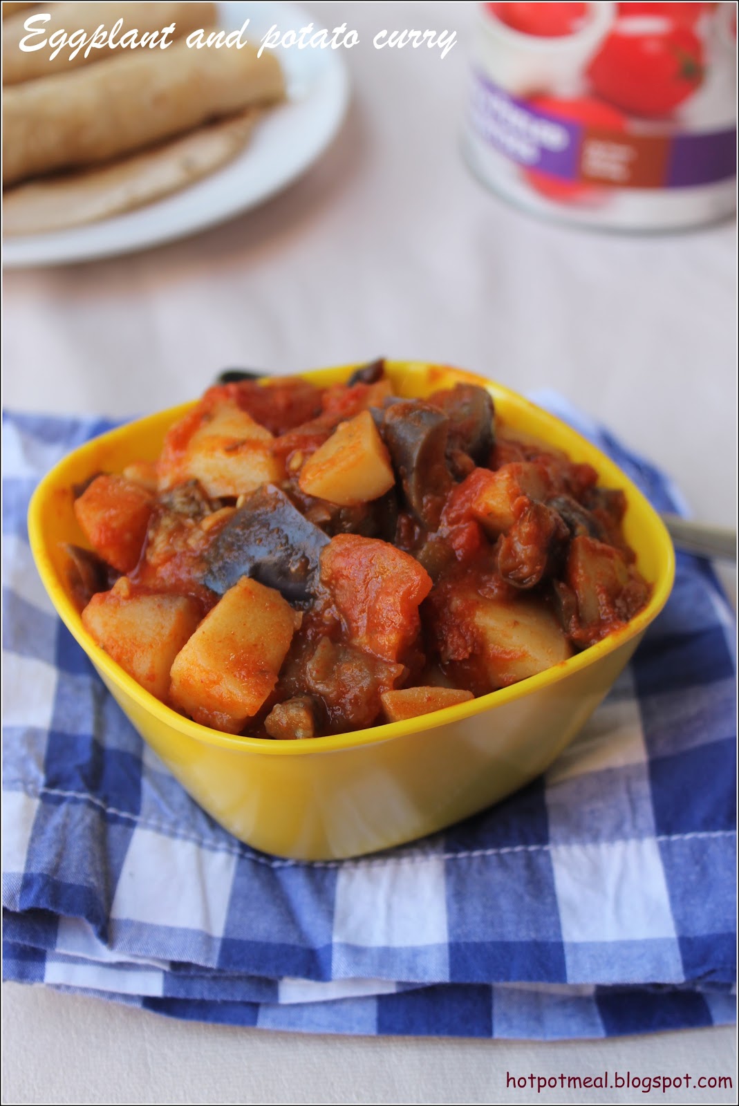Hot pot cooking: Eggplant and potato curry