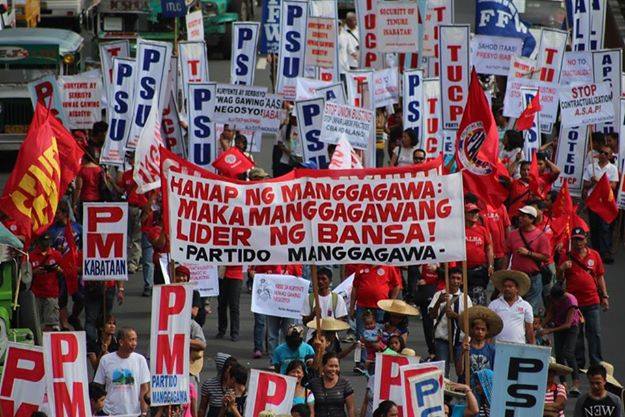 Partido Manggagawa (PM) Workers’ march at Ayala calls on pols to
