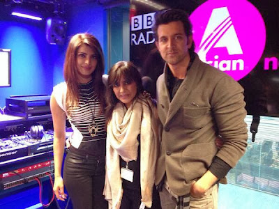 Hrithik and Priyanka Chopra promote Krrish 3 at the BBC Asian Network in London