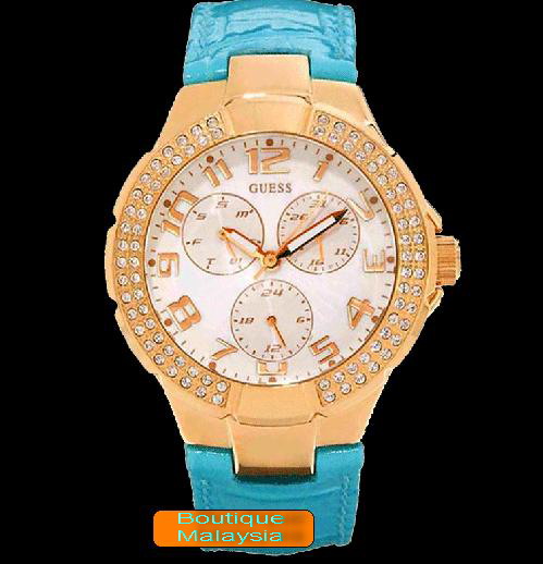 Boutique Malaysia Guess Turquoise Leather Strap Ladies Watch U12564l5