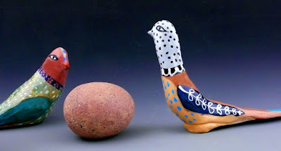 ceramic birds, cathy kiffney