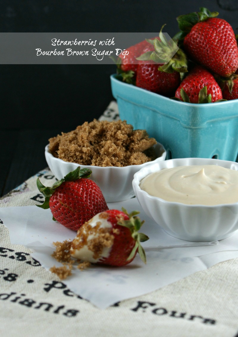 Authentic Suburban Gourmet Strawberries with Bourbon Brown Sugar Dip