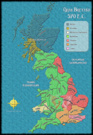Mapa de Gran Bretaña 570 E.C.