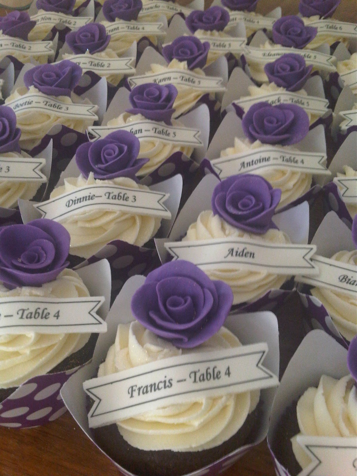 to Just Iced Wedding cupcakes Purple rose and