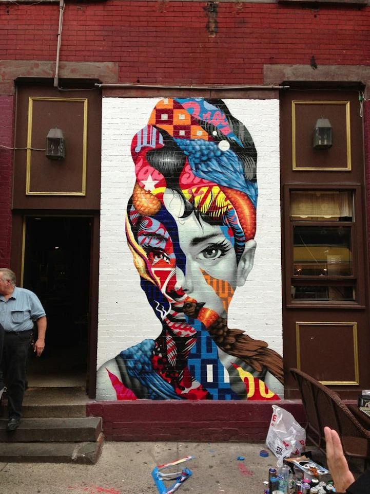 Brooklyn Artist Paints Audrey Hepburn in Little Italy Campus Mercante