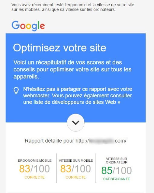 Voici un récapitulatif de vos scores et des conseils pour optimiser votre site sur tous les appareils.