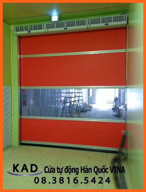 Speed door with air curtain