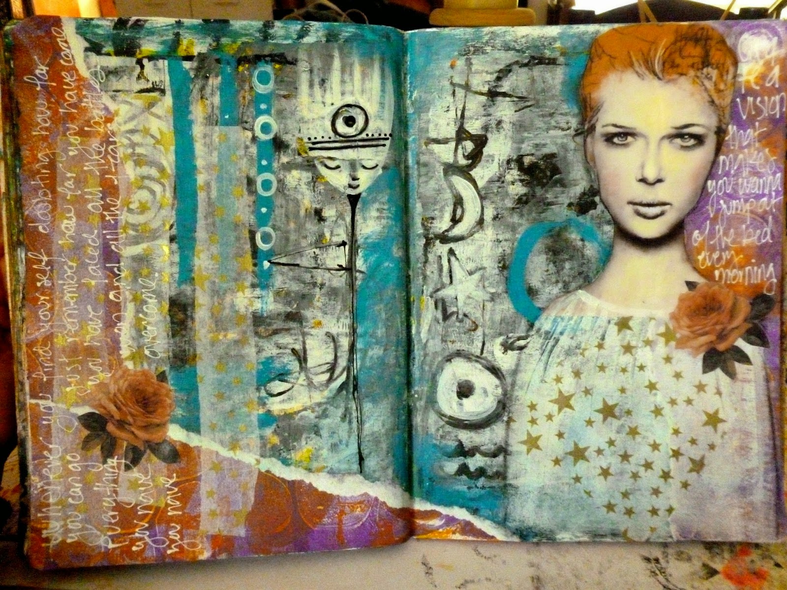 Art journal page tutorial with gelli prints