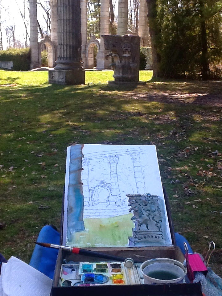 Here's my trusty paint box which holds up to an 8x10" painting and sits