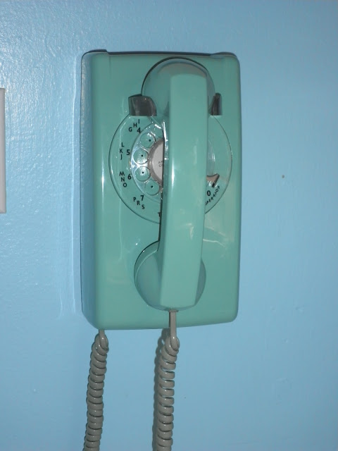 vintage 50s 60s retro rotary wall phone mint seafoam  Just Peachy, Darling