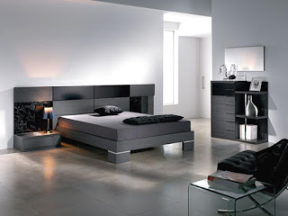 Greyish Black Bedroom Design