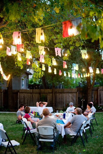 Backyard party ambiance