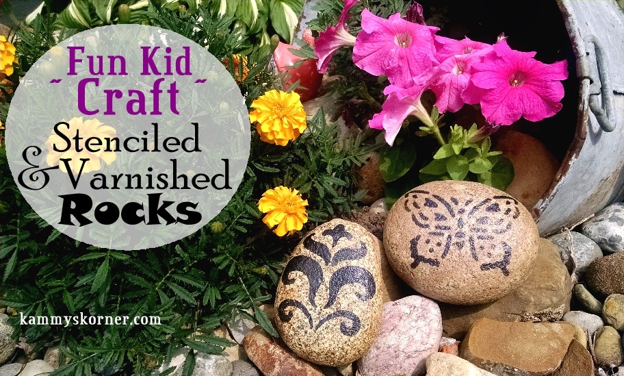 Kammy's Korner Stenciling Stones {Summer Kid Project}