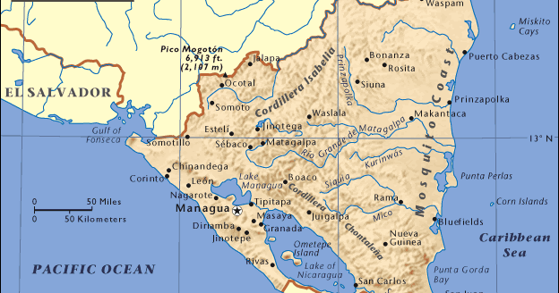 Nikaragua Haritası ~ Ülke Haritaları