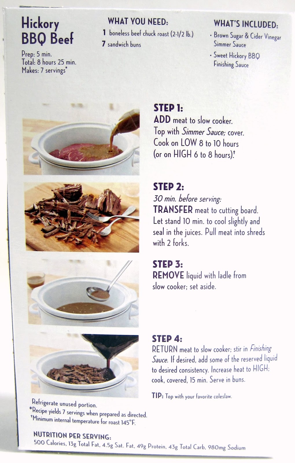 Kraft Recipe Makers Hickory BBQ Beef Sandwiches {Slow Cooker} Plain