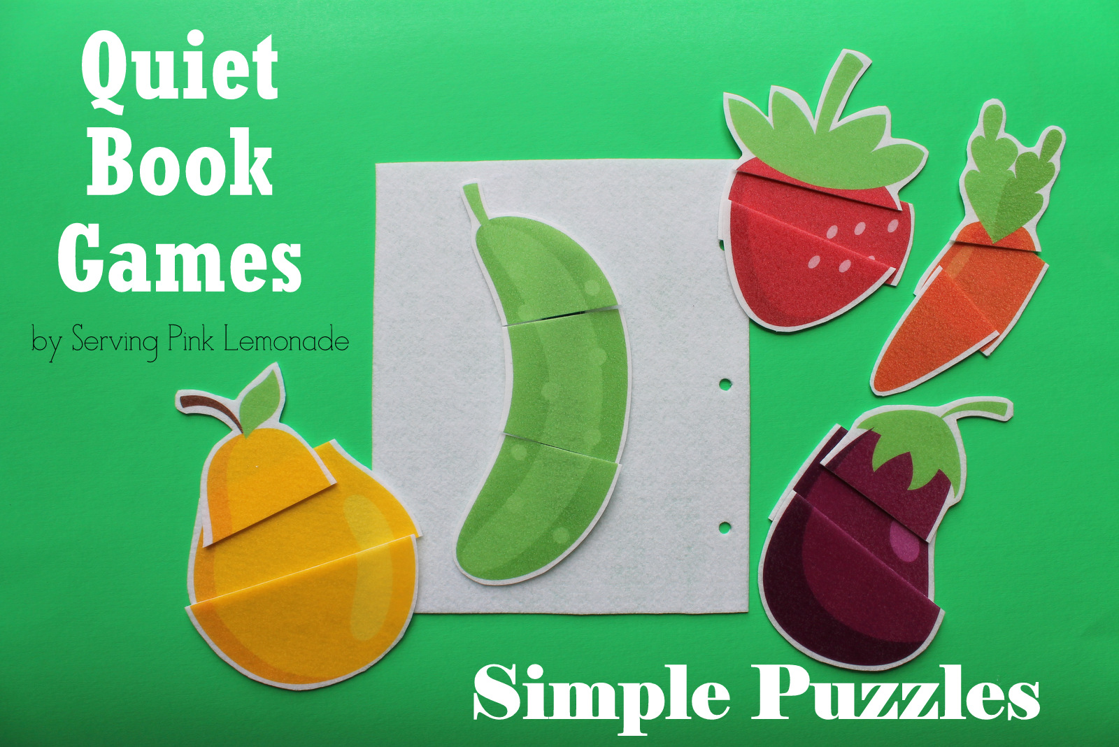Serving Pink Lemonade Quiet Book Games Part 2 Simple Puzzles (Free