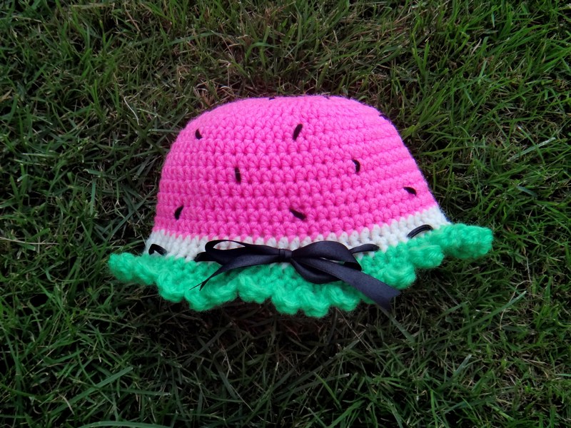 Grandma Swills' Handcrafted Knits Handmade Crochet Watermelon Baby Hat