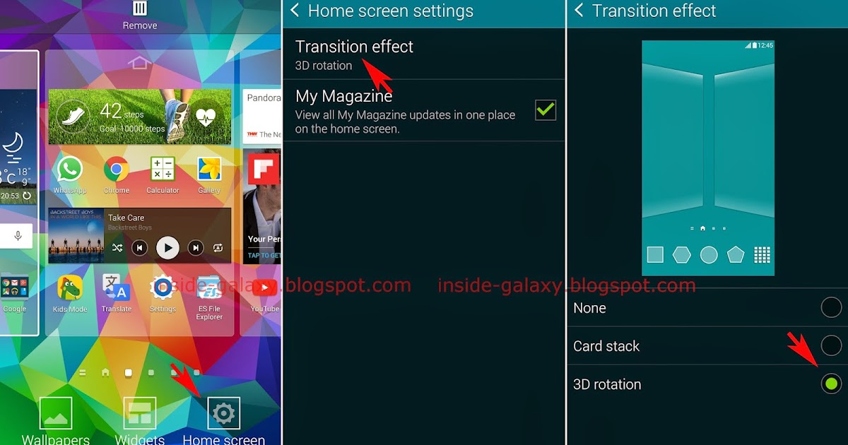 Inside Galaxy Samsung Galaxy S5 How to Change Home Screen Transition Effect in Android 4.4.2
