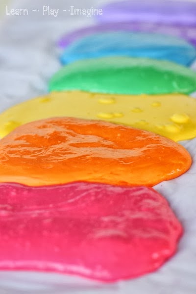 Rainbow slime recipe in beautifully vibrant colors