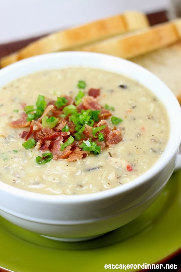 Eat Cake For Dinner Creamy Turkey {or Chicken} and Bacon Wild Rice Soup