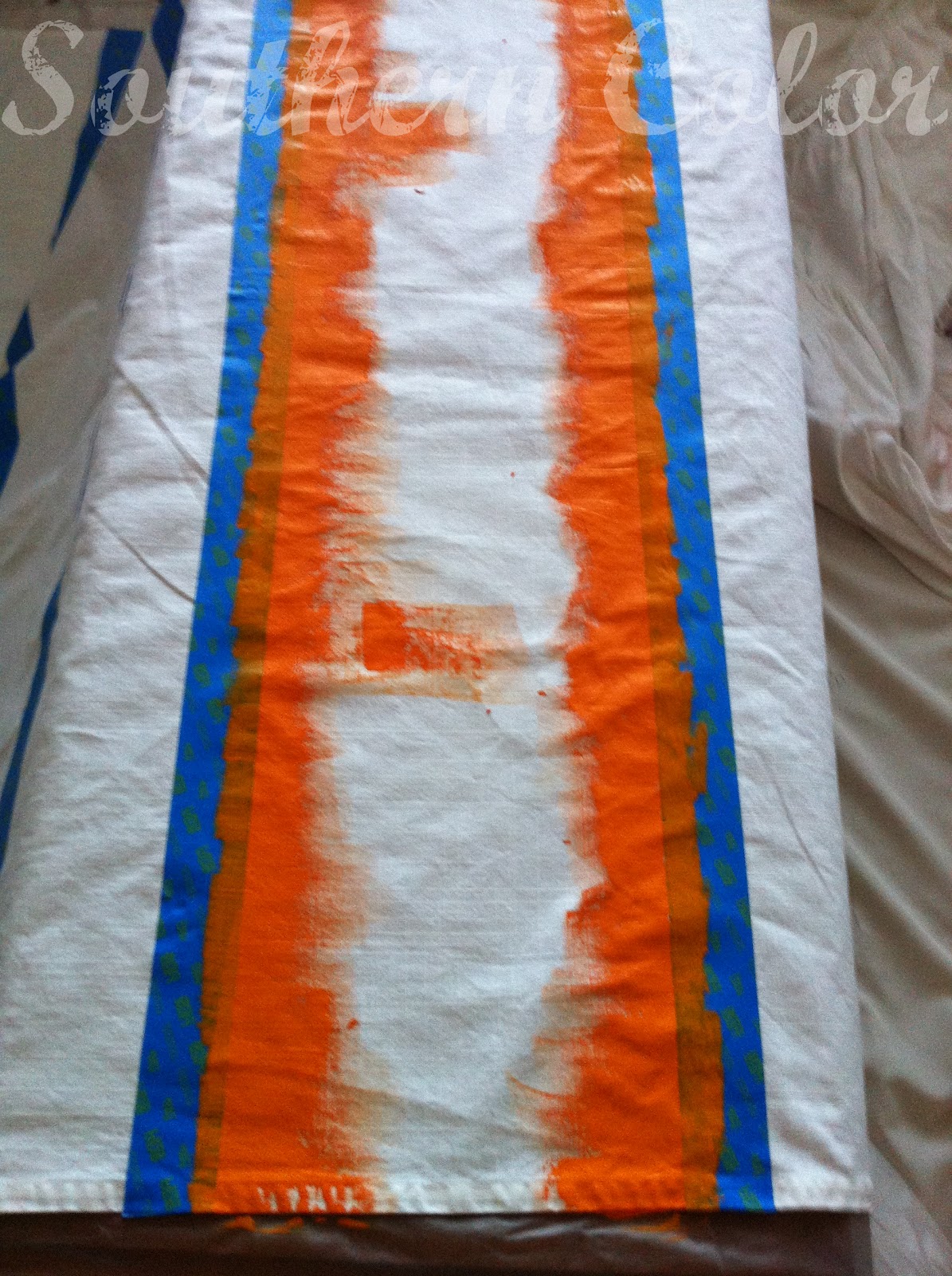 Southern Color Painted Orange Stripe Ikea Curtains