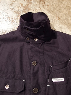 engineered garments coverall jacket in navy wool uniform serge