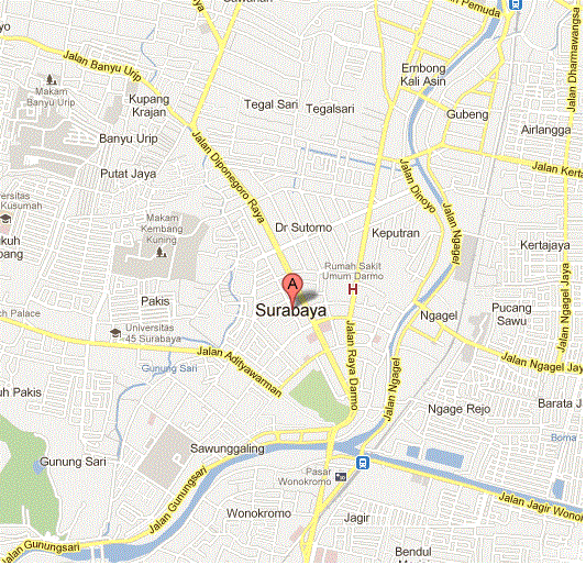 peta lokasi kota surabaya