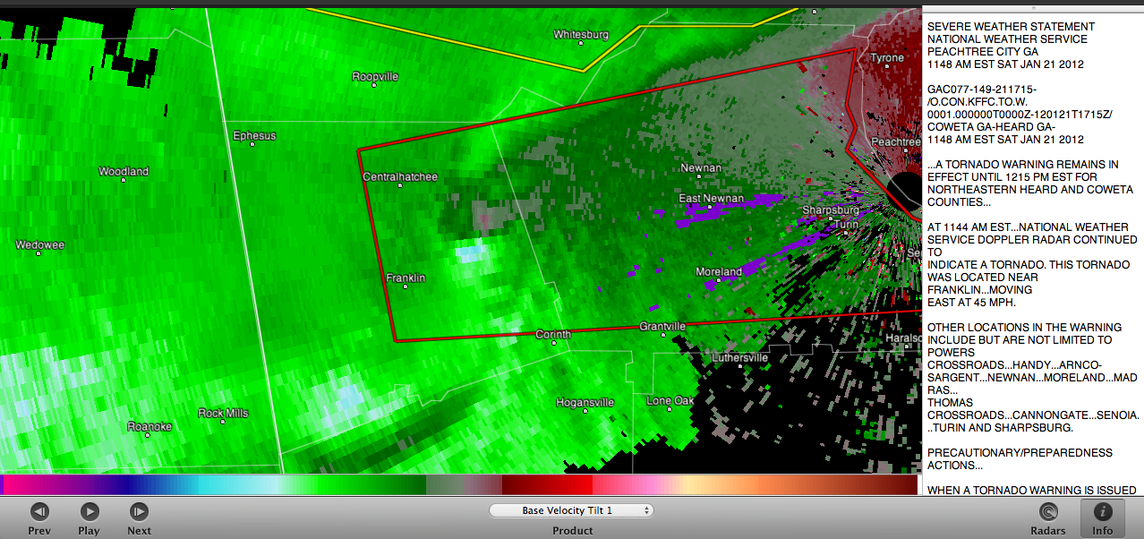 The Weather Centre Tornado Warning (Rotation Detected) Newnan
