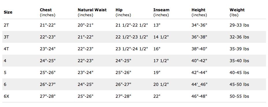 Calvin Klein Jacket Size Chart