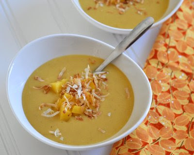 Butternut Squash Soup with Mango & Toasted Coconut