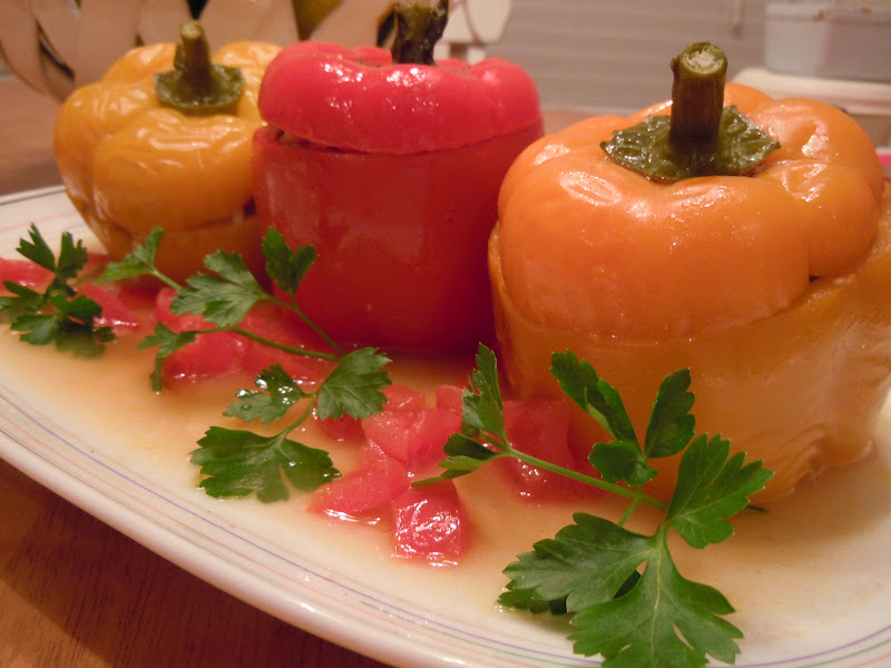 Gourmet Girl Cooks Stuffed Peppers, Turkish Style