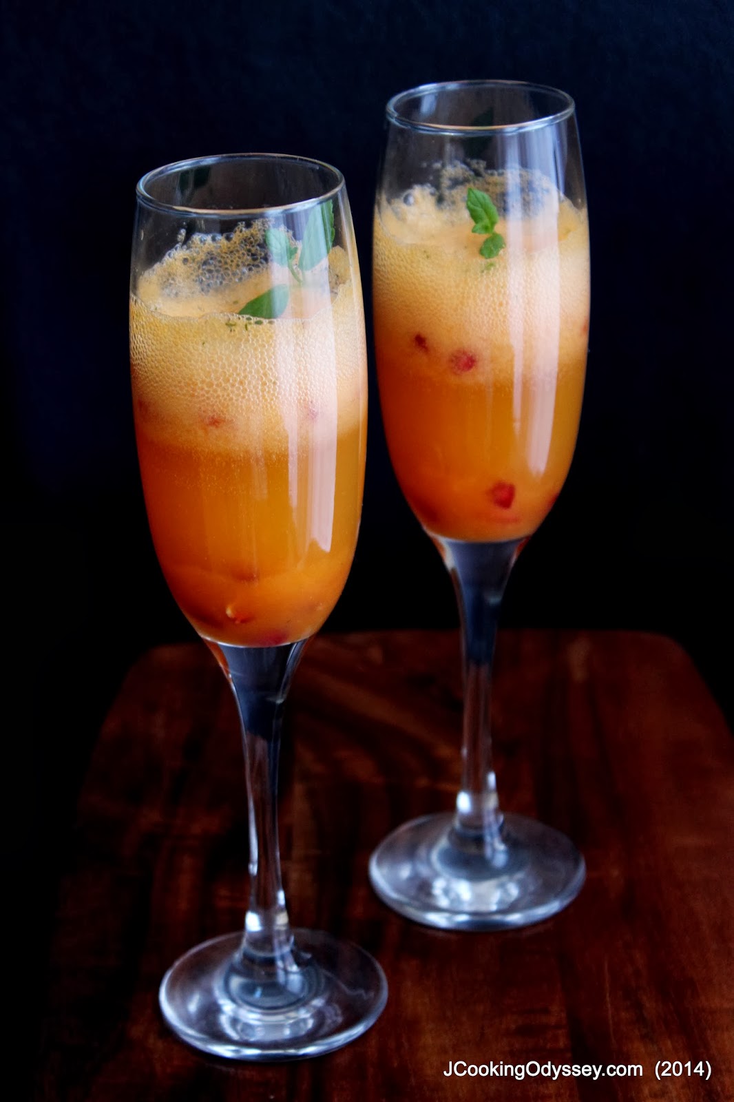 clementine papaya fizz with pomegranate seeds - my 4th blog anniversary with 500 th post !