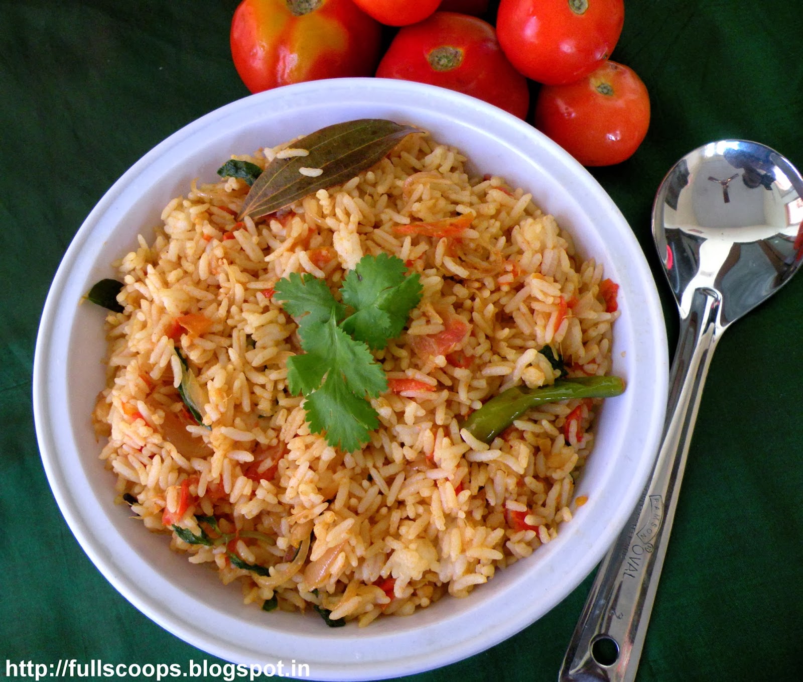 Tomato Rice Recipe / Thakkali Sadam Recipe Full Scoops A food blog