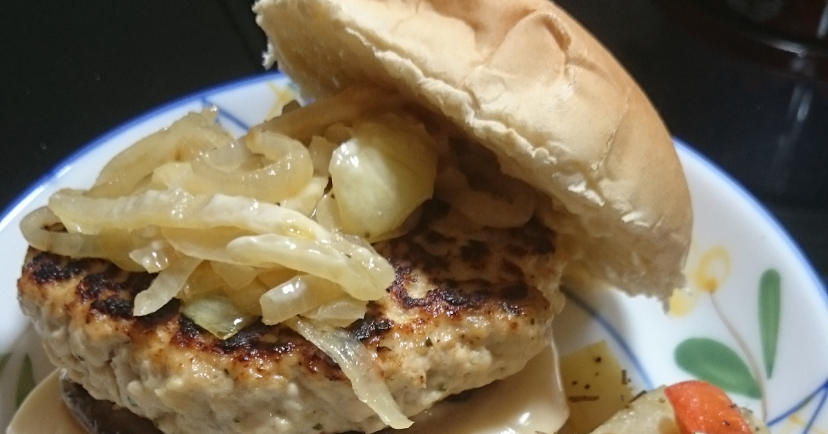 Happy Homecooked Food Honey Mustard Chicken Burger with Caramelized